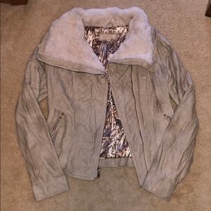 GUESS - Leather and faux fur jacket